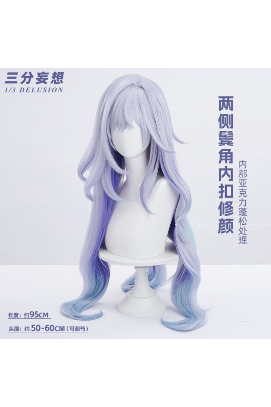 1/3 Delusion Genshin Impact Skirk Grey Purple Cosplay Wig